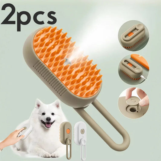Portable Steamy Pet Grooming Brush